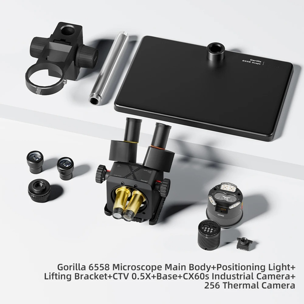 Electronics Repair Microscope - Microscopio trinoculare Qianli 6558 Gorilla, zoom
