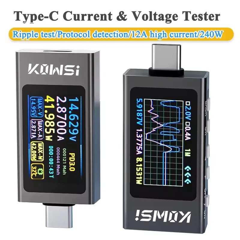 Usb Ammeter Tester - KWS-X1 Tipo-C Monitor di corrente e