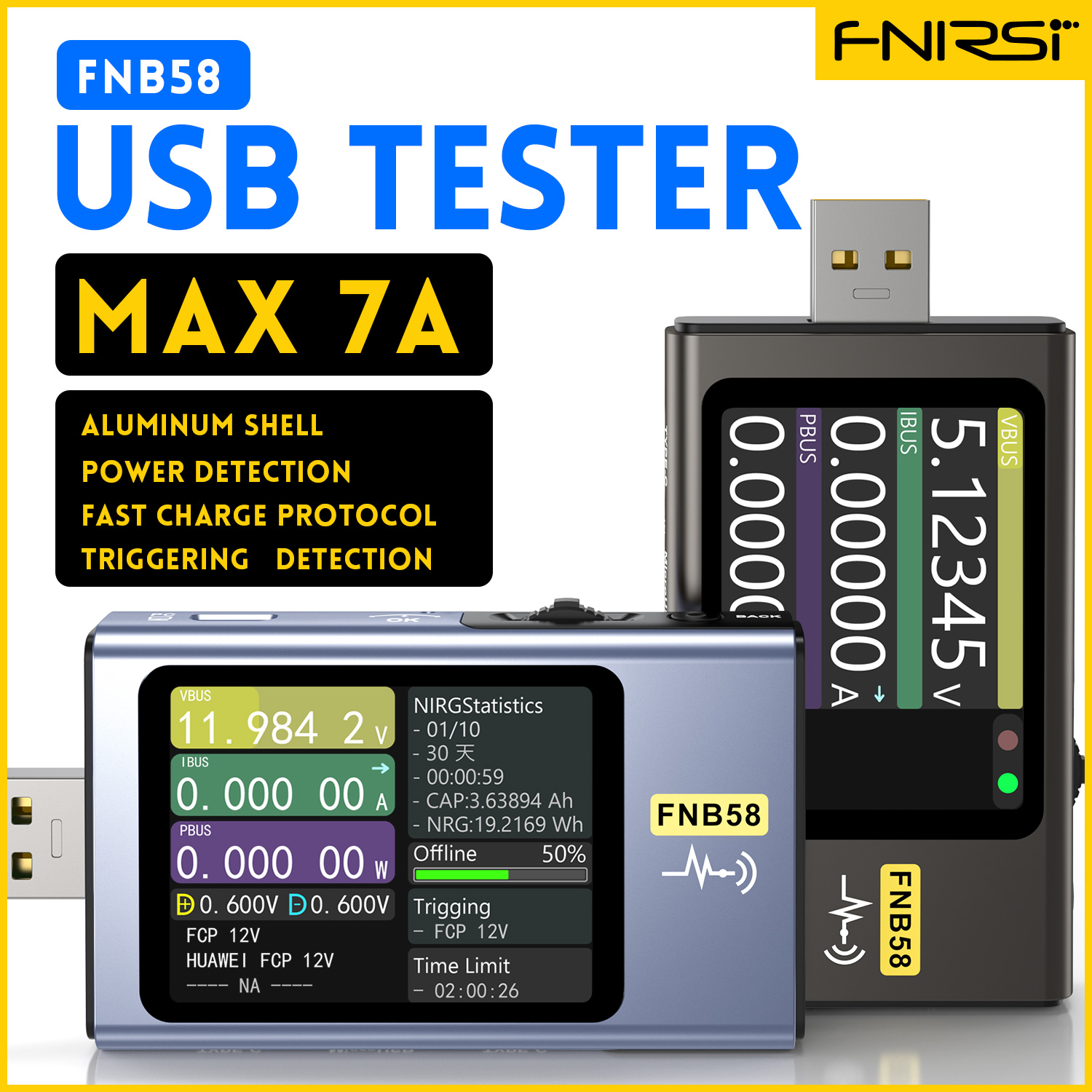 Usb Ammeter Tester - FNIRSI-FNB58 Tester di tensione USB TYPE-C